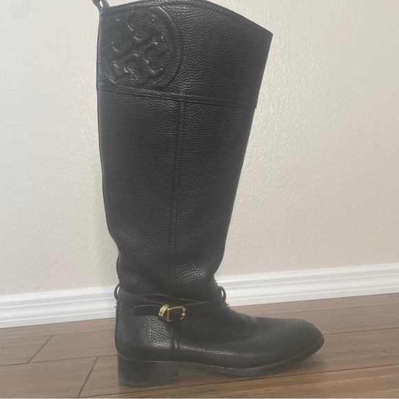 Tory Burch Black Leather Riding Boots knee high boots - Picture 13 of 16